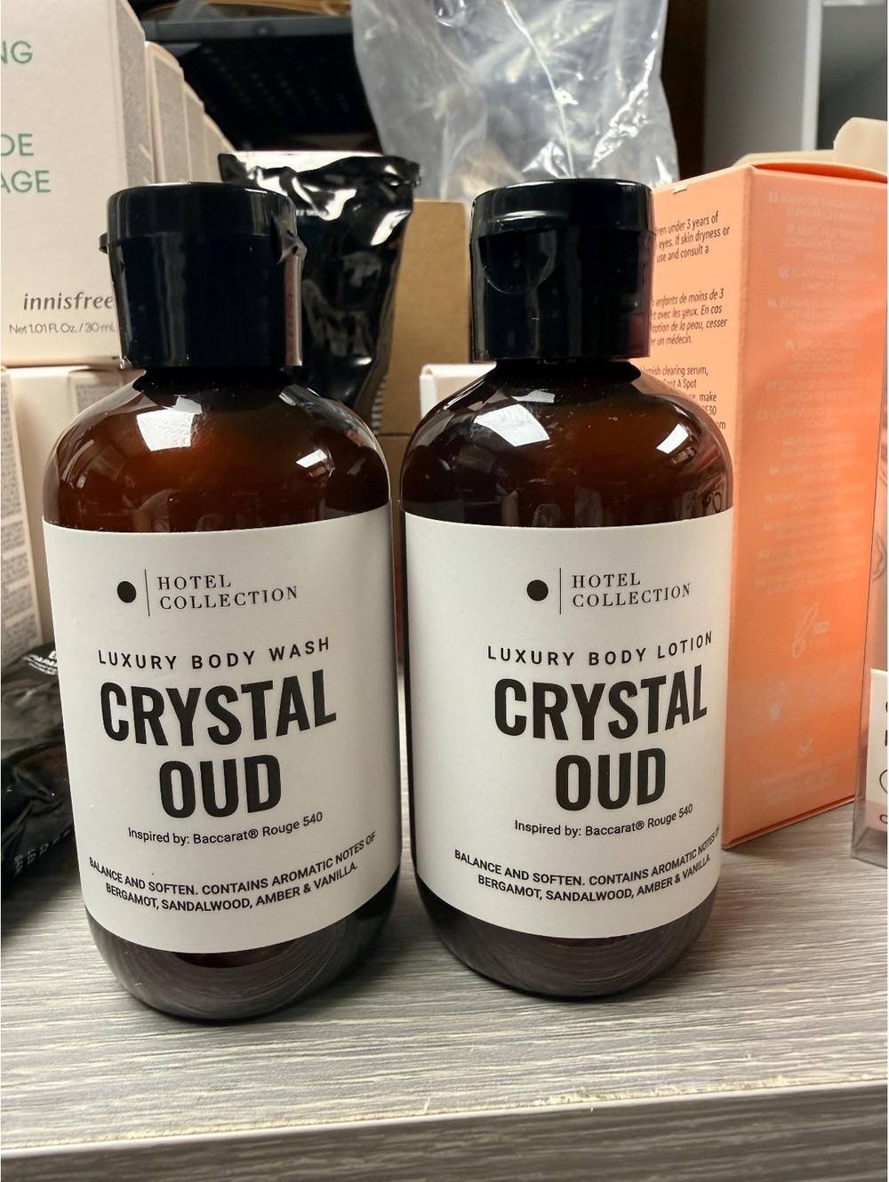 Duo Hotel Collection Crystal Oud Luxury Body Wash and Body Lotion Set